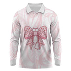 New Zealand Nurses RN Personalised Long Sleeve Polo Shirt Pink Stethoscope Coquette Bow Maori Motif