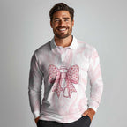 New Zealand Nurses RN Personalised Long Sleeve Polo Shirt Pink Stethoscope Coquette Bow Maori Motif