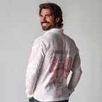 New Zealand Nurses RN Personalised Long Sleeve Polo Shirt Pink Stethoscope Coquette Bow Maori Motif