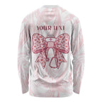New Zealand Nurses RN Personalised Long Sleeve Shirt Pink Stethoscope Coquette Bow Maori Motif