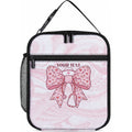 New Zealand Nurses RN Personalised Lunch Bag Pink Stethoscope Coquette Bow Maori Motif