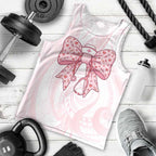 New Zealand Nurses RN Personalised Men Tank Top Pink Stethoscope Coquette Bow Maori Motif