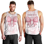 New Zealand Nurses RN Personalised Men Tank Top Pink Stethoscope Coquette Bow Maori Motif