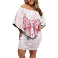 New Zealand Nurses RN Personalised Off Shoulder Short Dress Pink Stethoscope Coquette Bow Maori Motif