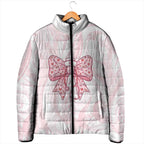 New Zealand Nurses RN Personalised Padded Jacket Pink Stethoscope Coquette Bow Maori Motif