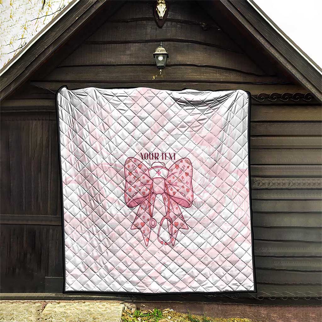 New Zealand Nurses RN Personalised Quilt Pink Stethoscope Coquette Bow Maori Motif