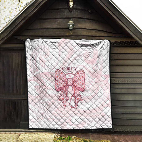 New Zealand Nurses RN Personalised Quilt Pink Stethoscope Coquette Bow Maori Motif