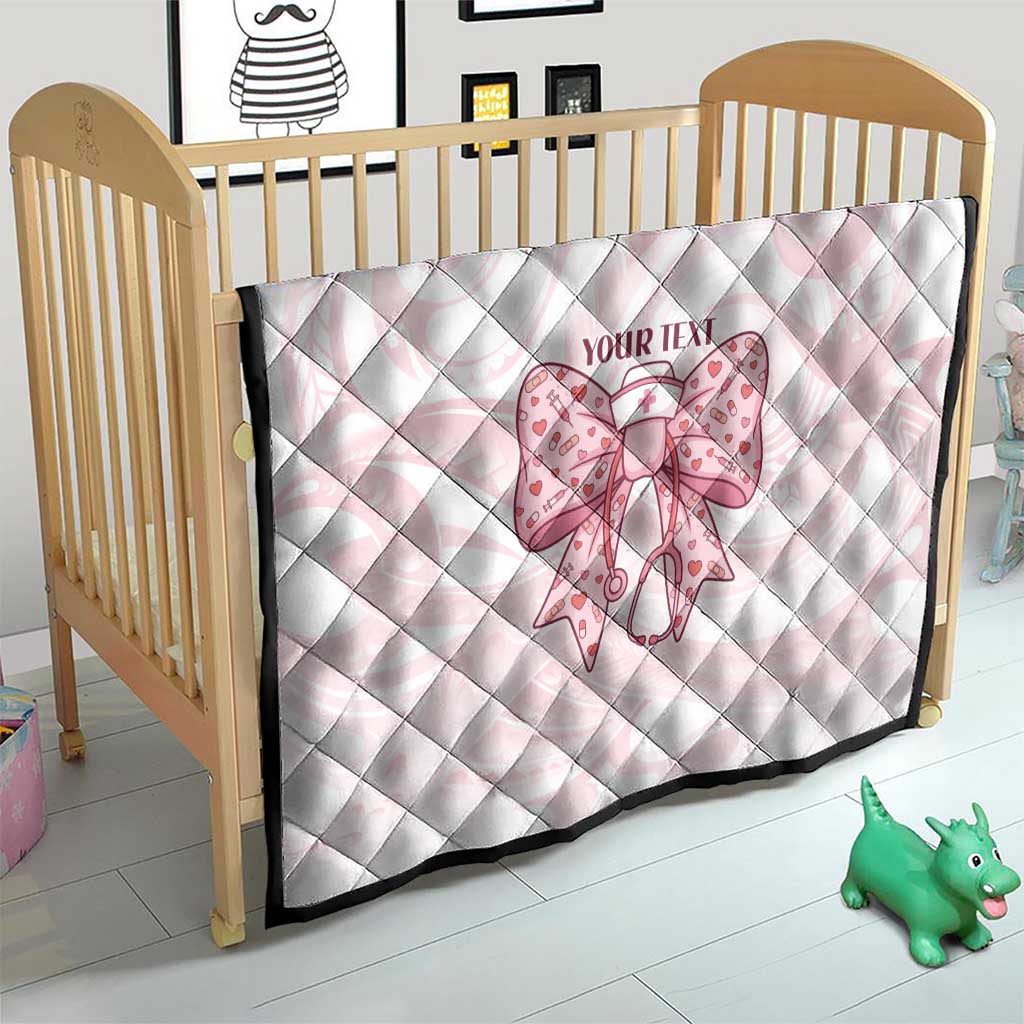 New Zealand Nurses RN Personalised Quilt Pink Stethoscope Coquette Bow Maori Motif