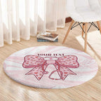 New Zealand Nurses RN Personalised Round Carpet Pink Stethoscope Coquette Bow Maori Motif