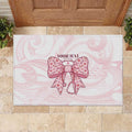 New Zealand Nurses RN Personalised Rubber Doormat Pink Stethoscope Coquette Bow Maori Motif