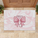 New Zealand Nurses RN Personalised Rubber Doormat Pink Stethoscope Coquette Bow Maori Motif