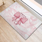 New Zealand Nurses RN Personalised Rubber Doormat Pink Stethoscope Coquette Bow Maori Motif