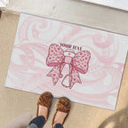 New Zealand Nurses RN Personalised Rubber Doormat Pink Stethoscope Coquette Bow Maori Motif