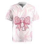 New Zealand Nurses RN Personalised Rugby Jersey Pink Stethoscope Coquette Bow Maori Motif