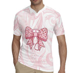 New Zealand Nurses RN Personalised Rugby Jersey Pink Stethoscope Coquette Bow Maori Motif