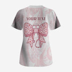 New Zealand Nurses RN Personalised Scrub Top Pink Stethoscope Coquette Bow Maori Motif