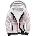 New Zealand Nurses RN Personalised Sherpa Hoodie Pink Stethoscope Coquette Bow Maori Motif