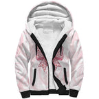 New Zealand Nurses RN Personalised Sherpa Hoodie Pink Stethoscope Coquette Bow Maori Motif