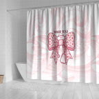 New Zealand Nurses RN Personalised Shower Curtain Pink Stethoscope Coquette Bow Maori Motif