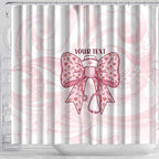 New Zealand Nurses RN Personalised Shower Curtain Pink Stethoscope Coquette Bow Maori Motif