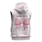New Zealand Nurses RN Personalised Sleeveless Hoodie Pink Stethoscope Coquette Bow Maori Motif
