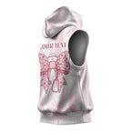 New Zealand Nurses RN Personalised Sleeveless Hoodie Pink Stethoscope Coquette Bow Maori Motif