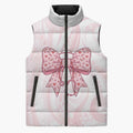 New Zealand Nurses RN Personalised Sleeveless Puffer Jacket Pink Stethoscope Coquette Bow Maori Motif