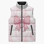 New Zealand Nurses RN Personalised Sleeveless Puffer Jacket Pink Stethoscope Coquette Bow Maori Motif