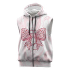 New Zealand Nurses RN Personalised Sleeveless Zip Hoodie Pink Stethoscope Coquette Bow Maori Motif