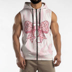 New Zealand Nurses RN Personalised Sleeveless Zip Hoodie Pink Stethoscope Coquette Bow Maori Motif