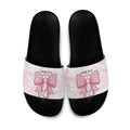 New Zealand Nurses RN Personalised Slide Sandals Pink Stethoscope Coquette Bow Maori Motif