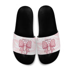 New Zealand Nurses RN Personalised Slide Sandals Pink Stethoscope Coquette Bow Maori Motif