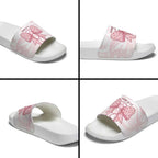 New Zealand Nurses RN Personalised Slide Sandals Pink Stethoscope Coquette Bow Maori Motif