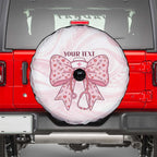 New Zealand Nurses RN Personalised Spare Tire Cover Pink Stethoscope Coquette Bow Maori Motif