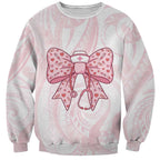 New Zealand Nurses RN Personalised Sweatshirt Pink Stethoscope Coquette Bow Maori Motif