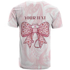 New Zealand Nurses RN Personalised T Shirt Pink Stethoscope Coquette Bow Maori Motif