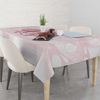 New Zealand Nurses RN Personalised Tablecloth Pink Stethoscope Coquette Bow Maori Motif