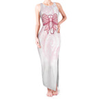 New Zealand Nurses RN Personalised Tank Maxi Dress Pink Stethoscope Coquette Bow Maori Motif