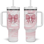 New Zealand Nurses RN Personalised Tumbler With Handle Pink Stethoscope Coquette Bow Maori Motif