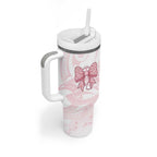 New Zealand Nurses RN Personalised Tumbler With Handle Pink Stethoscope Coquette Bow Maori Motif