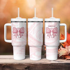 New Zealand Nurses RN Personalised Tumbler With Handle Pink Stethoscope Coquette Bow Maori Motif