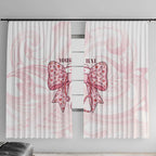New Zealand Nurses RN Personalised Window Curtain Pink Stethoscope Coquette Bow Maori Motif