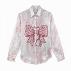 New Zealand Nurses RN Personalised Women Casual Shirt Pink Stethoscope Coquette Bow Maori Motif