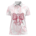 New Zealand Nurses RN Personalised Women Polo Shirt Pink Stethoscope Coquette Bow Maori Motif