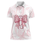 New Zealand Nurses RN Personalised Women Polo Shirt Pink Stethoscope Coquette Bow Maori Motif