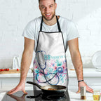 New Zealand Nurses RN Personalised Apron Stethoscope Floral Maori Motif