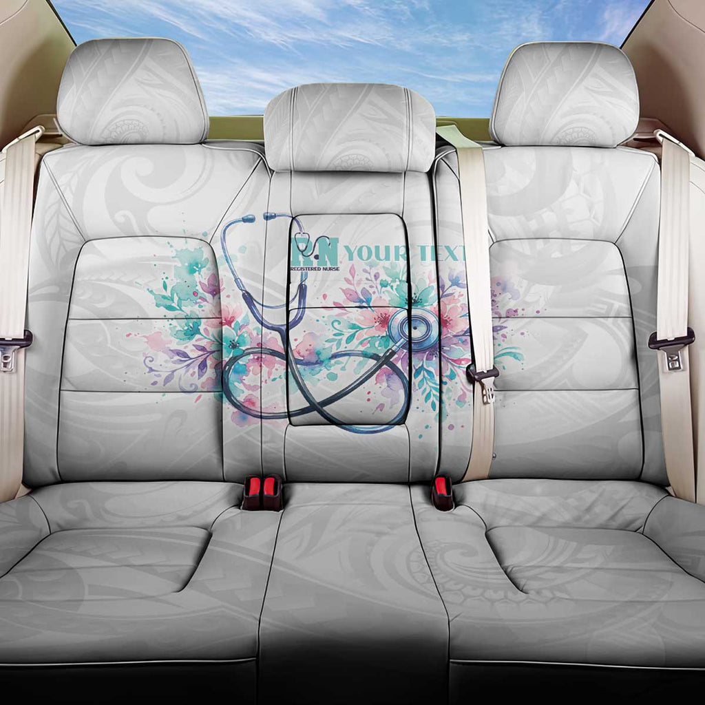 New Zealand Nurses RN Personalised Back Car Seat Cover Stethoscope Floral Maori Motif