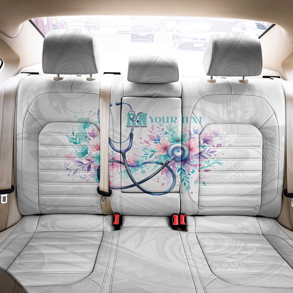 New Zealand Nurses RN Personalised Back Car Seat Cover Stethoscope Floral Maori Motif