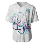 New Zealand Nurses RN Personalised Baseball Jersey Stethoscope Floral Maori Motif