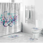 New Zealand Nurses RN Personalised Bathroom Set Stethoscope Floral Maori Motif